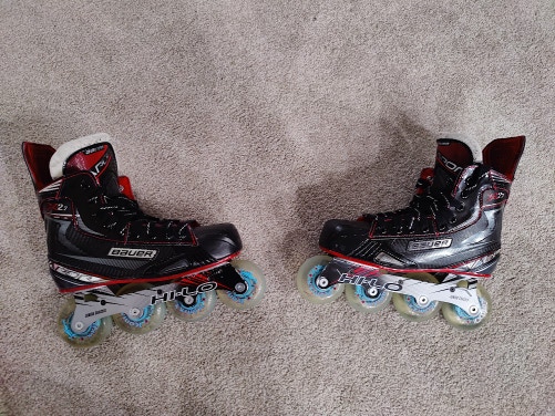 Bauer Vapor X2.7R Inline Skates Junior Size 4.5 with Extra Wheels and Bearings