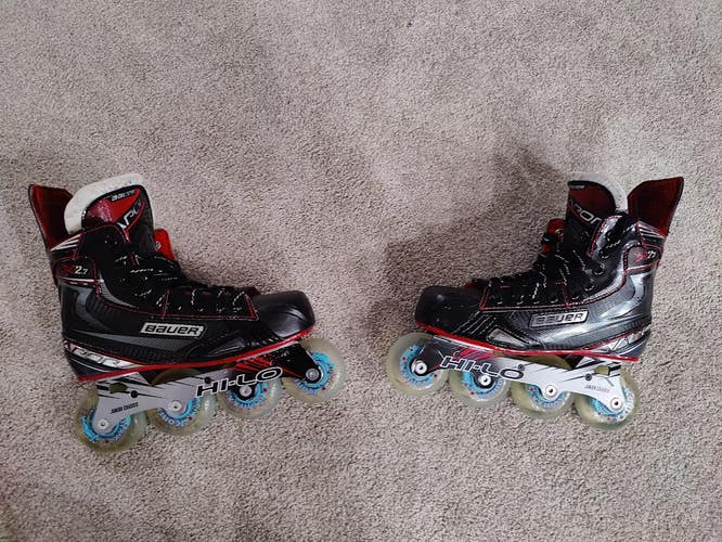 Bauer Vapor X2.7R Inline Skates Junior Size 4.5 with Extra Wheels and Bearings