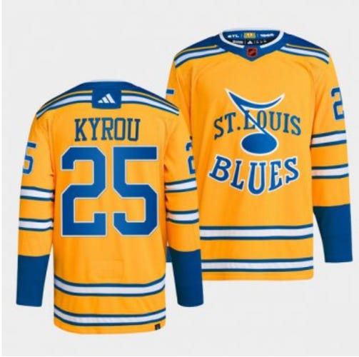 St. Louis Blues Reverse Retro Jordan Kyrou Size 50 Adidas Jersey