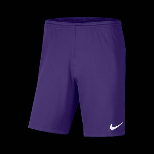 Nike Youth Unisex Park II 898025 Purple White Soccer Shorts NWT $18