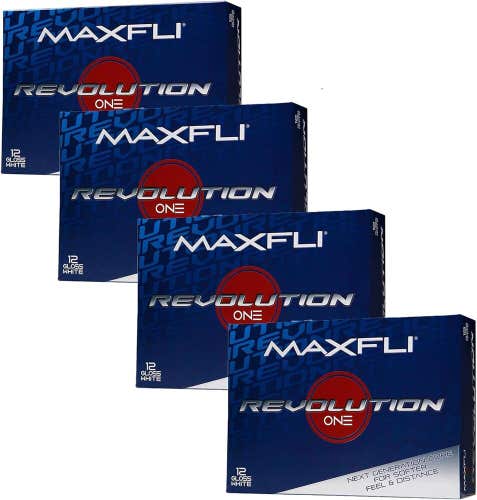 Maxfli Revolution One Golf Balls - 4 Dozen / 48 ball pack - Gloss White