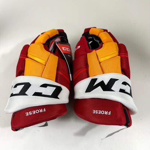 Brand New CCM HGQL Froese Calgary Flames Gloves 14"