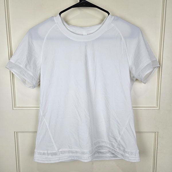 Lululemon Mind Over Miles Size 4 White Mesh Back Shirt Short