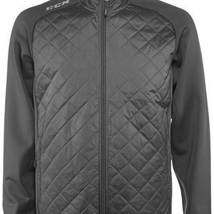 NEW CCM Team Quilted Jacket, Dark Gray, Sr. XL