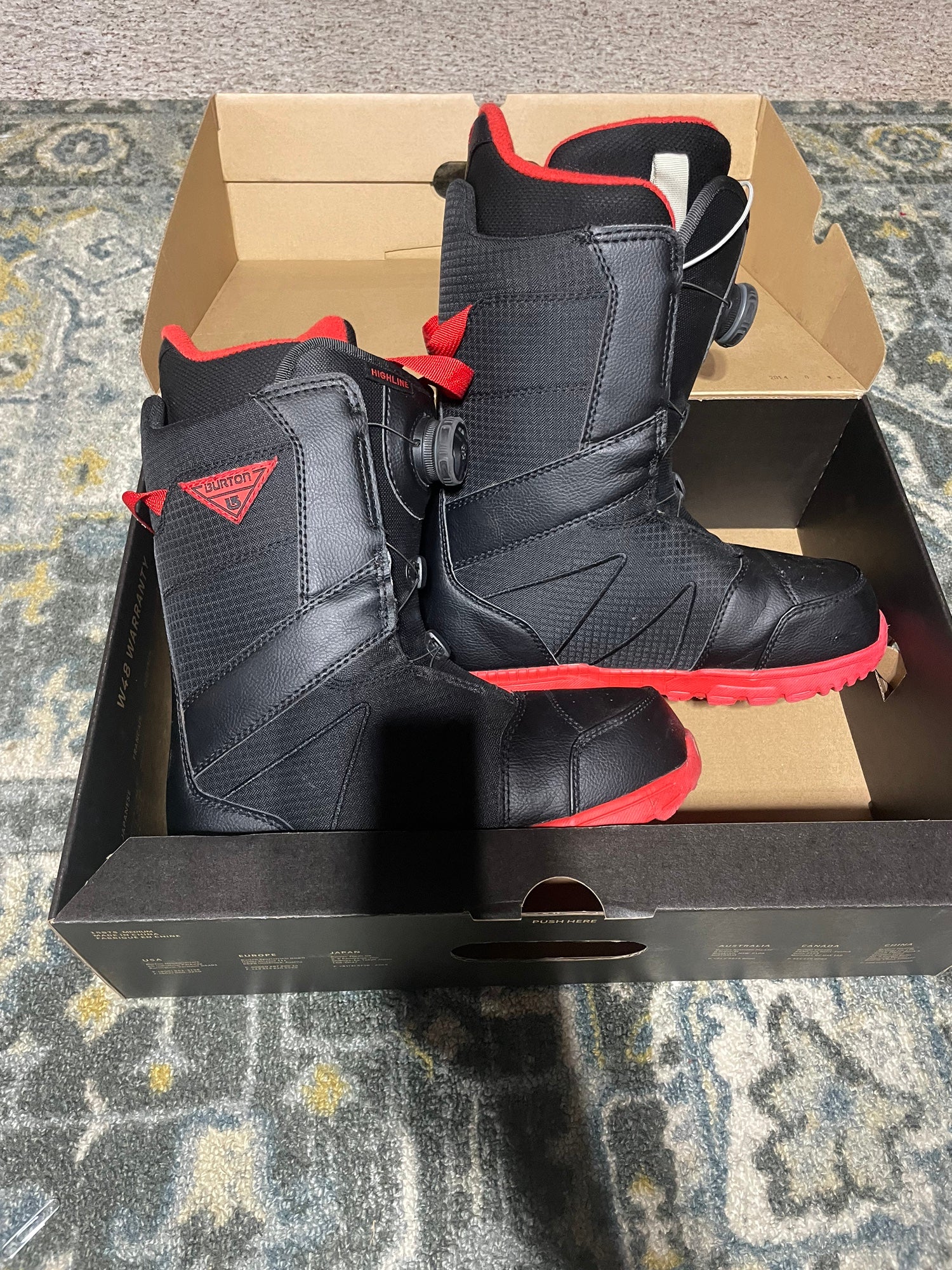 Men s Size 7.0 Women s 8.0 Burton Highline Boa Snowboard Boots