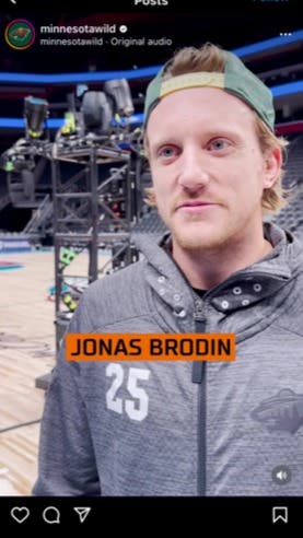 Jonas Brodin 25 TEAM PLAYER ISSUE Minnesota Wild Fanatics Authentic Pro Hoodie L Game Used
