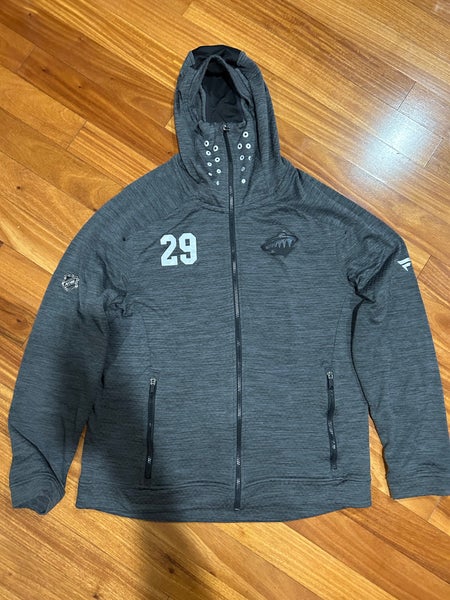 Marcus Foligno 17 TEAM PLAYER ISSUE Minnesota Wild Fanatics Authentic Pro Hoodie XL Game Used