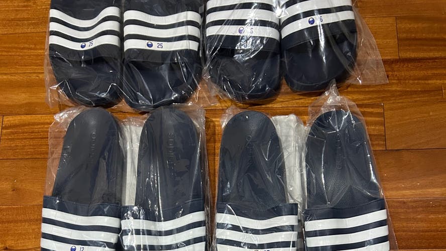 Owen Power 25 Buffalo Sabres Men’s Size 13 Adidas Slides Flip Flops Shower Sandals Player Issued