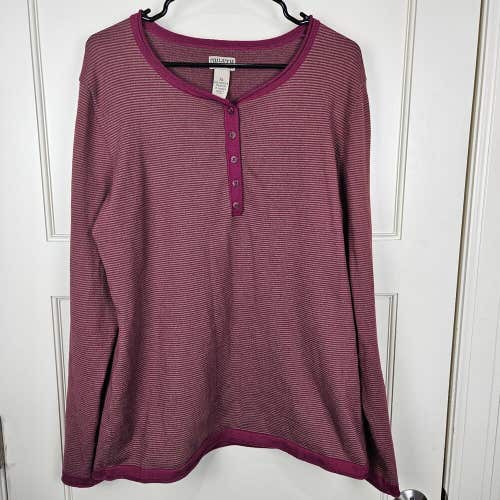 Duluth Trading WomensHenley 1/4 Button Long Sleeve Thermal Size: XL