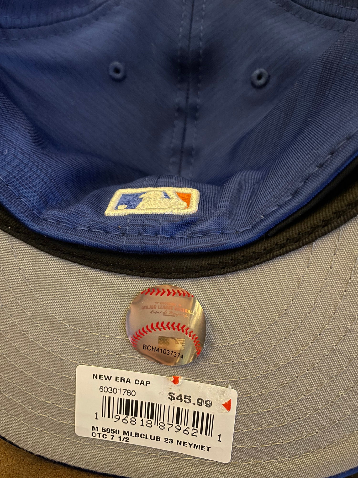 New York Mets Hat Baseball Cap Fitted 7 1/2 New Era Black Vintage 