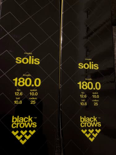 Used Unisex Black Crows 180 cm Alpine Touring Solis Skis Without Bindings
