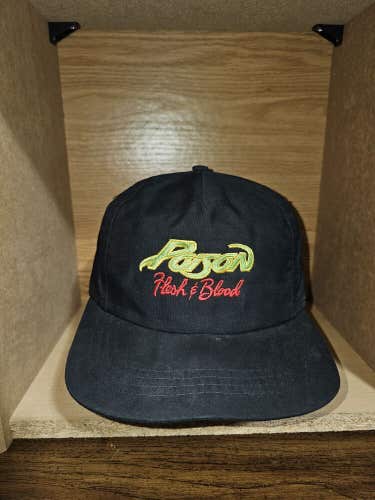 Vintage Rare Poison Band Tour Flesh & Blood 90s Tour Hat Cap Vtg Black Strapback