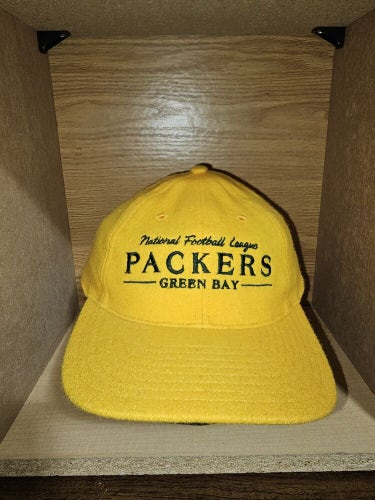 Vintage Green Bay Packers NFL Sports Reebok Gridiron Wool Hat Cap Vtg Strapback