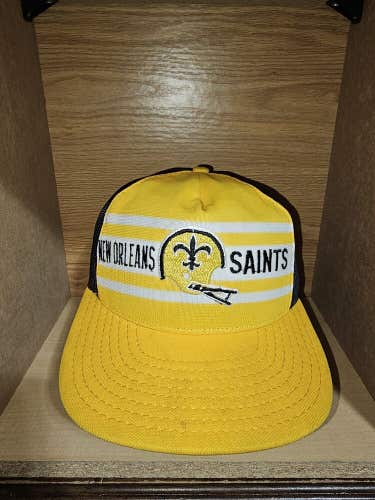 Vintage New Orlean Saints NFL Trucker Mesh Sports Hat Cap Vtg Americap Snapback