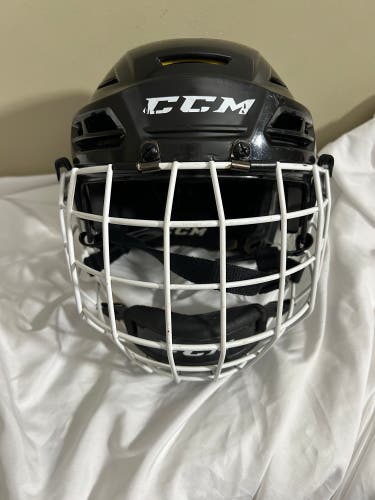 Used Small CCM Tacks 310 Helmet With White Cage