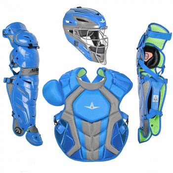All Star System 7 Axis Adult 16+ Catchers Gear Set NOCSAE Sky Blue Columbia Blue