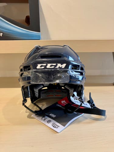 New Medium CCM Pro Stock Tacks 910 Helmet Navy Blue