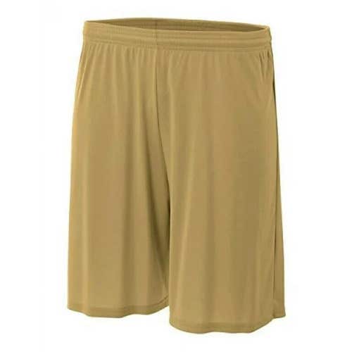 A4 Youth Unisex NB5244 6" Inseam Cooling Size Large Tan Performance Shorts New