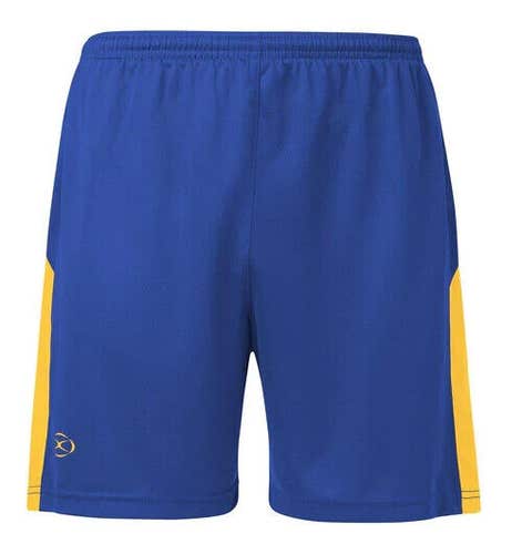 Xara Youth Unisex Fit 2060 Victoria Size Large Blue Yellow Soccer Shorts NWT