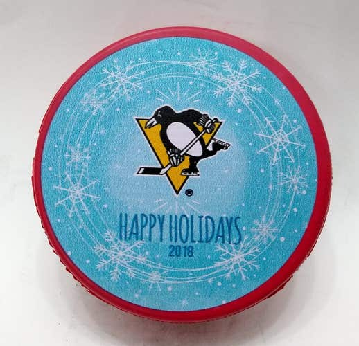 2018 Pittsburgh Penguins HAPPY HOLIDAYS Limited Edition Souvenir NHL Hockey Puck