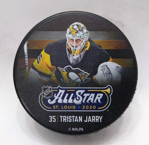 2020 Penguins TRISTAN JARRY St. Louis All-Star Game Souvenir NHL Hockey Puck