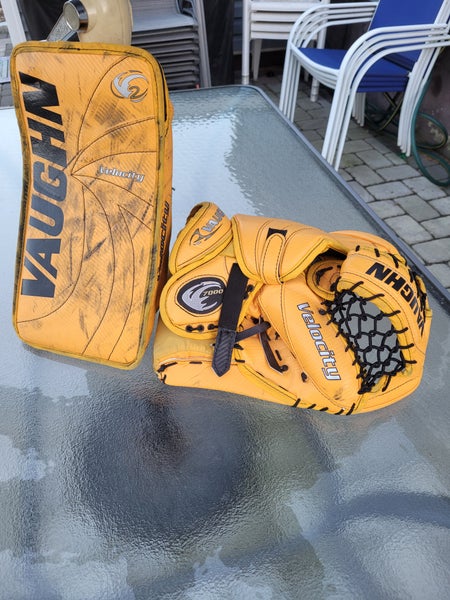 Used Vaughn Regular Velocity V2 7000 pro Glove and Blocker