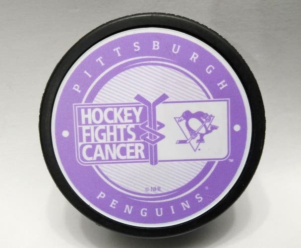 NEW Pittsburgh Penguins HOCKEY FIGHTS CANCER HFC NHL Souvenir Hockey Puck