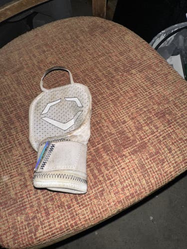 White Used Senior EvoShield Wrist Guards Wrist w/ Strap