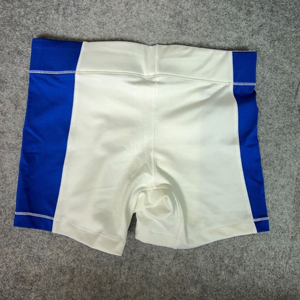 Kansas Jayhawks Womens Shorts 2XS XXS Adidas White Blue Compression Sports NCAA
