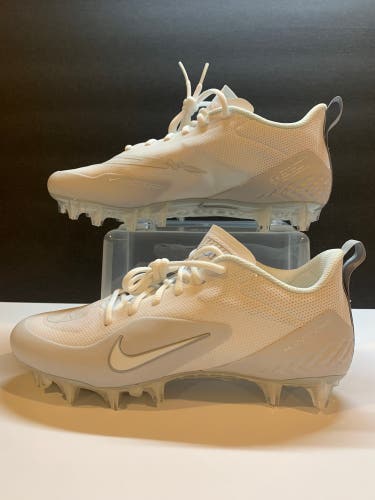Nike alpha Huarache 8 Elite Low Mens Lacrosse Cleats size 8.5 white