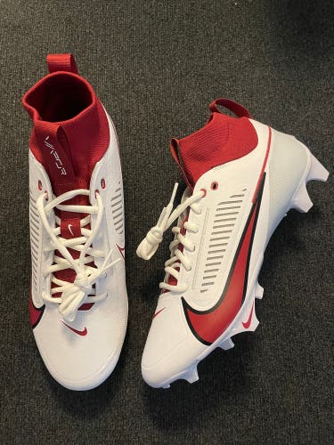 Nike Vapor Edge Pro 360 2 TB White/Red Football Cleats Size 10
