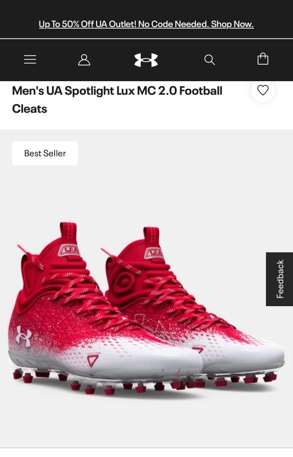 Men's New Size 12 (Women's 13) Turf Cleats Under Armour Mid Top