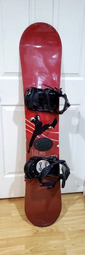 Used K2 Mini Snowboard 140cm Freeride True Twin camber with k2 binding size Medium.