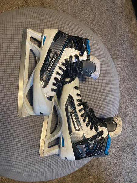 Senior Used Bauer Reactor 9000 Hockey Goalie Skates Skate Size 8.5