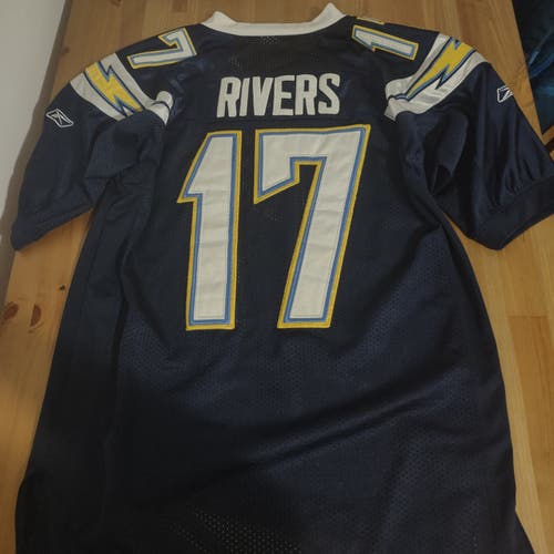 Vintage Philip Rivers Reebok Stitched San Diego Chargers Home Jersey Size 48