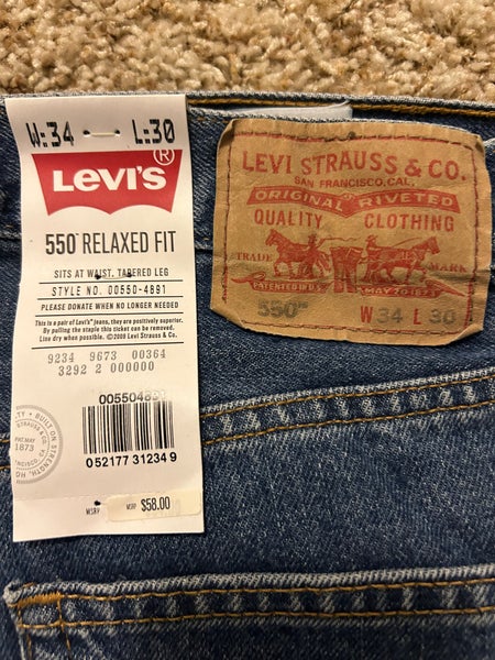 Levi's Jeans Size 34x30 (550 Relaxed Fit) Brand New With Tags