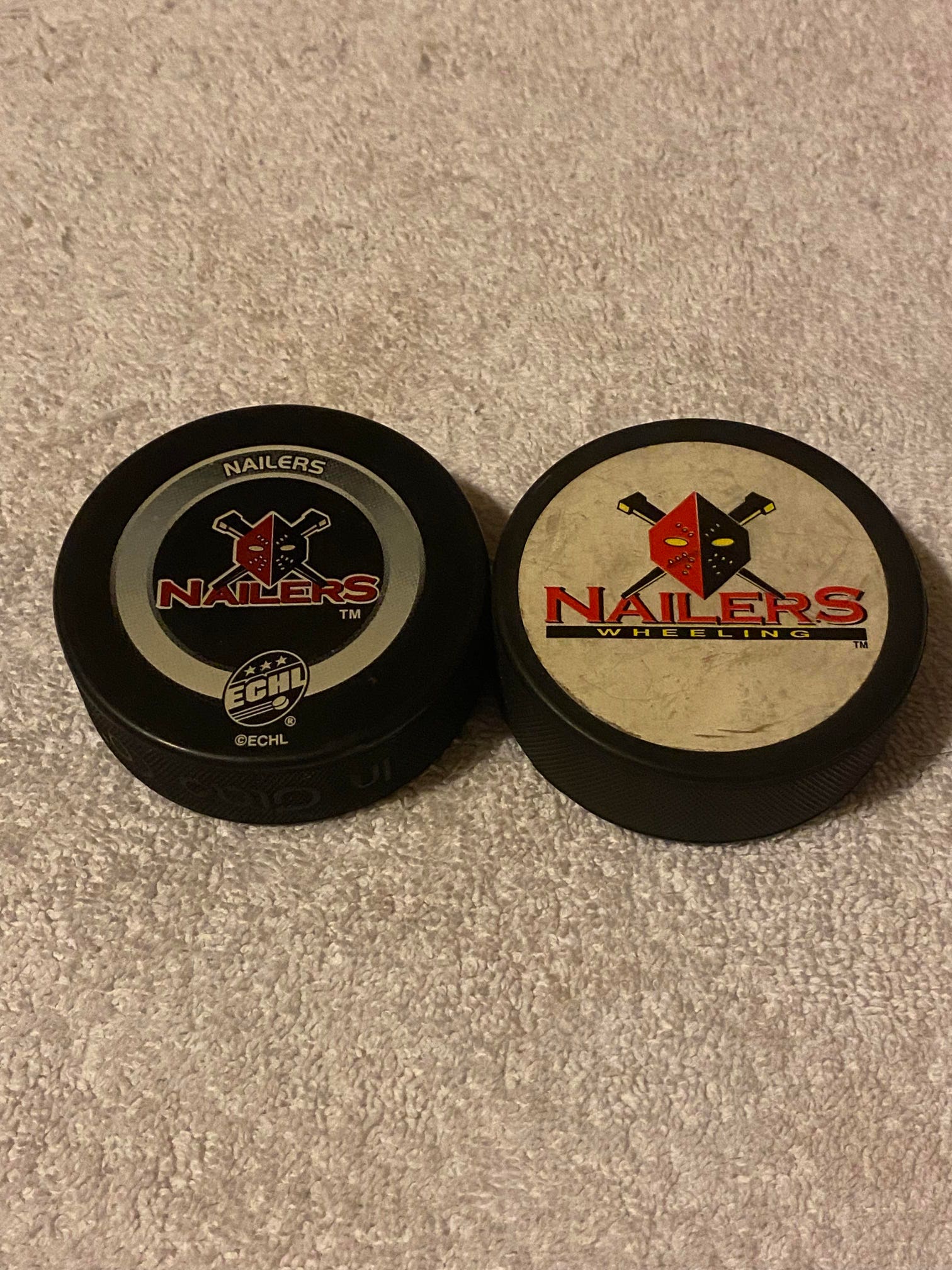 Wheeling Nailers ECHL Hockey Logo Pucks