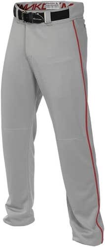 NWT Easton MAKO 2 Men's Piped Baseball Pants Grey Red Size XL