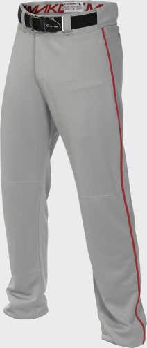 NWT Easton MAKO 2 Youth Piped Baseball Pants Grey Red Size XL