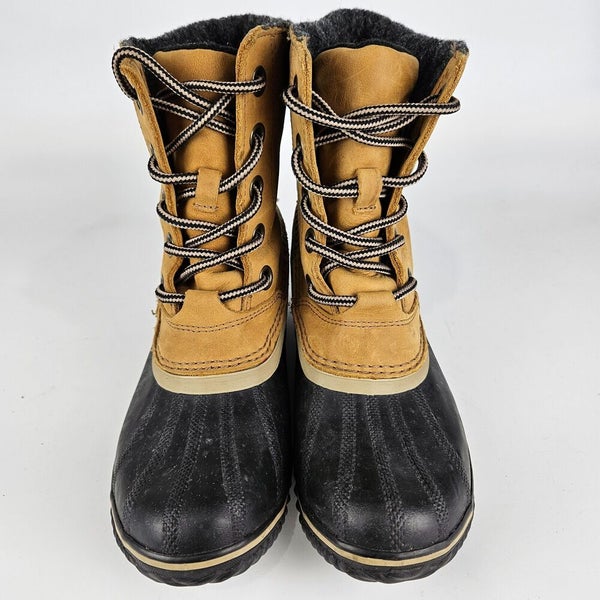 NEW Sorel Womens 7.5 Elk Tan Leather Slimpack II Lace Up Waterproof Boots