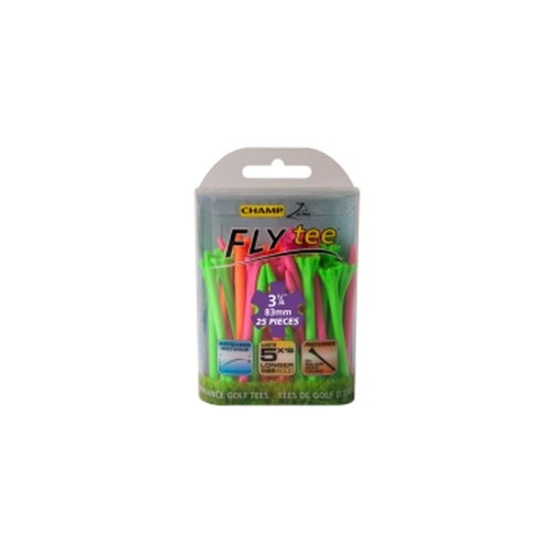 Champ Fly Tee (3 1/4", Neon Mix, 25 pack) Performance Golf Tee NEW