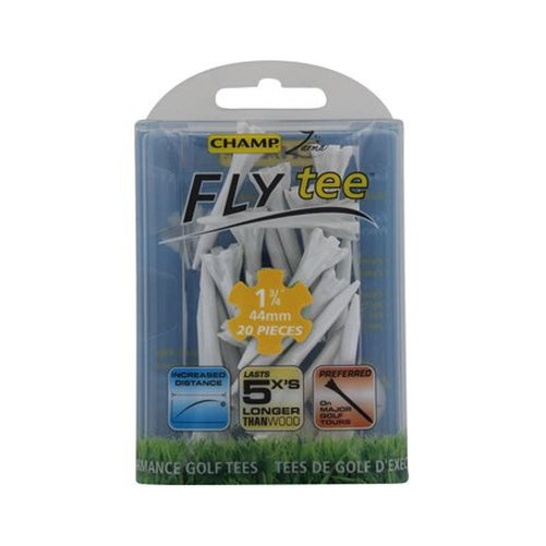Champ Fly Tee (1 3/4", White, 20 pack) Performance Golf Tee NEW