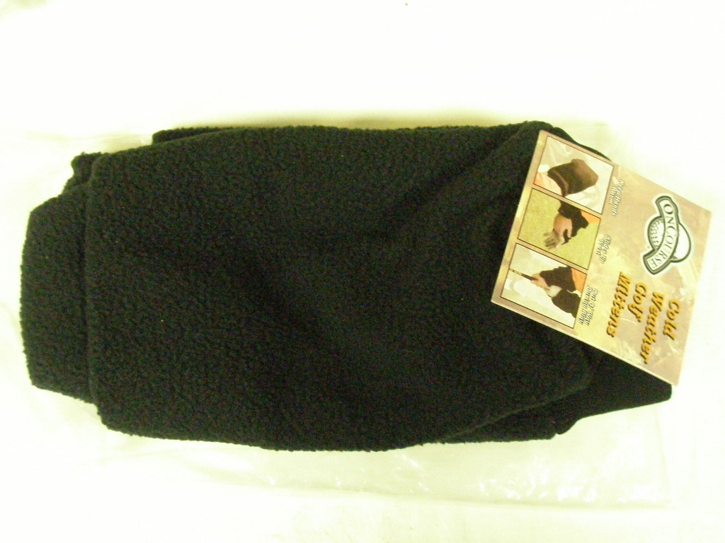 On Course Cold Weather Golf Mittens (Black Cart Gloves) NEW