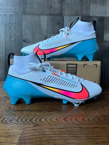 Nike Vapor Edge Pro 360 2 White Baltic Blue Football Cleats Size 12 DA5456-101
