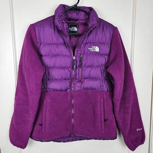 The North Face Women's S Denali 550 Down Puffer Fleece Full Zip Jacket Purple