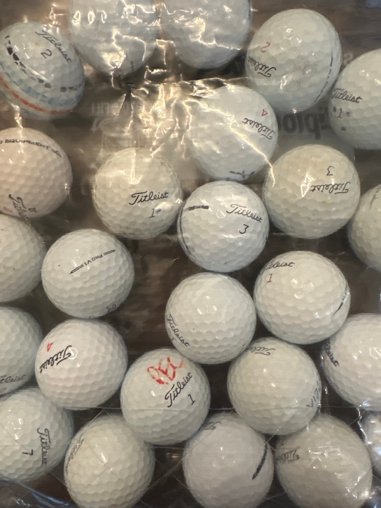 Used Titleist 24 Pack (2 Dozen) Pro V1x, Pro V1, Tour, True Feel, And Velocity Golf Balls