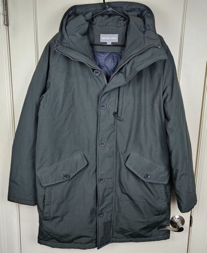 Michael Kors Men's Forest Green Insulated Winter Parka Jacket Hooded Size L