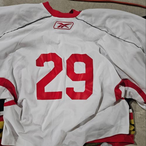 White Used Goalie Cut Men's Reebok Jersey