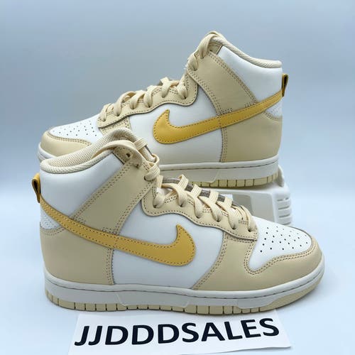 Nike Dunk High Pale Vanilla Gold White Retro Sneakers DD1869-201 Womens Size 7  New