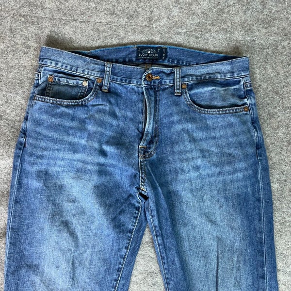 BKE Mens Jeans 34 Blue Straight Denim Pant Distressed Light Alec